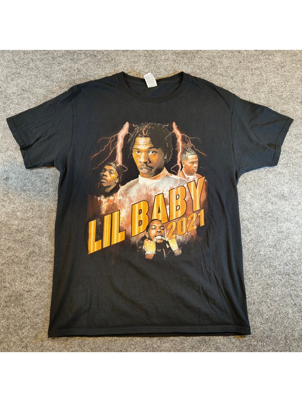 Lil Baby The Back Outside Tour 2021 Rap Concert T-Shirt Black Size M